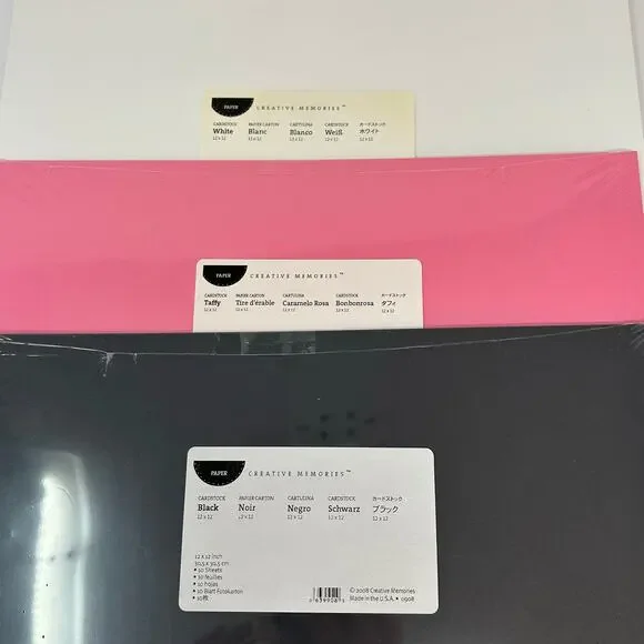 NEW Lot 3 Creative Memories Paper Packs 12X12 Pink Black White 30 Sheets Total - Picture 6 of 6
